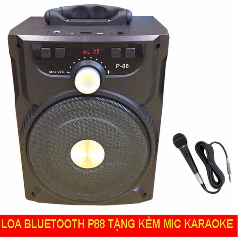 loa karaoke mini bluetooth p88 tặng mic có dây