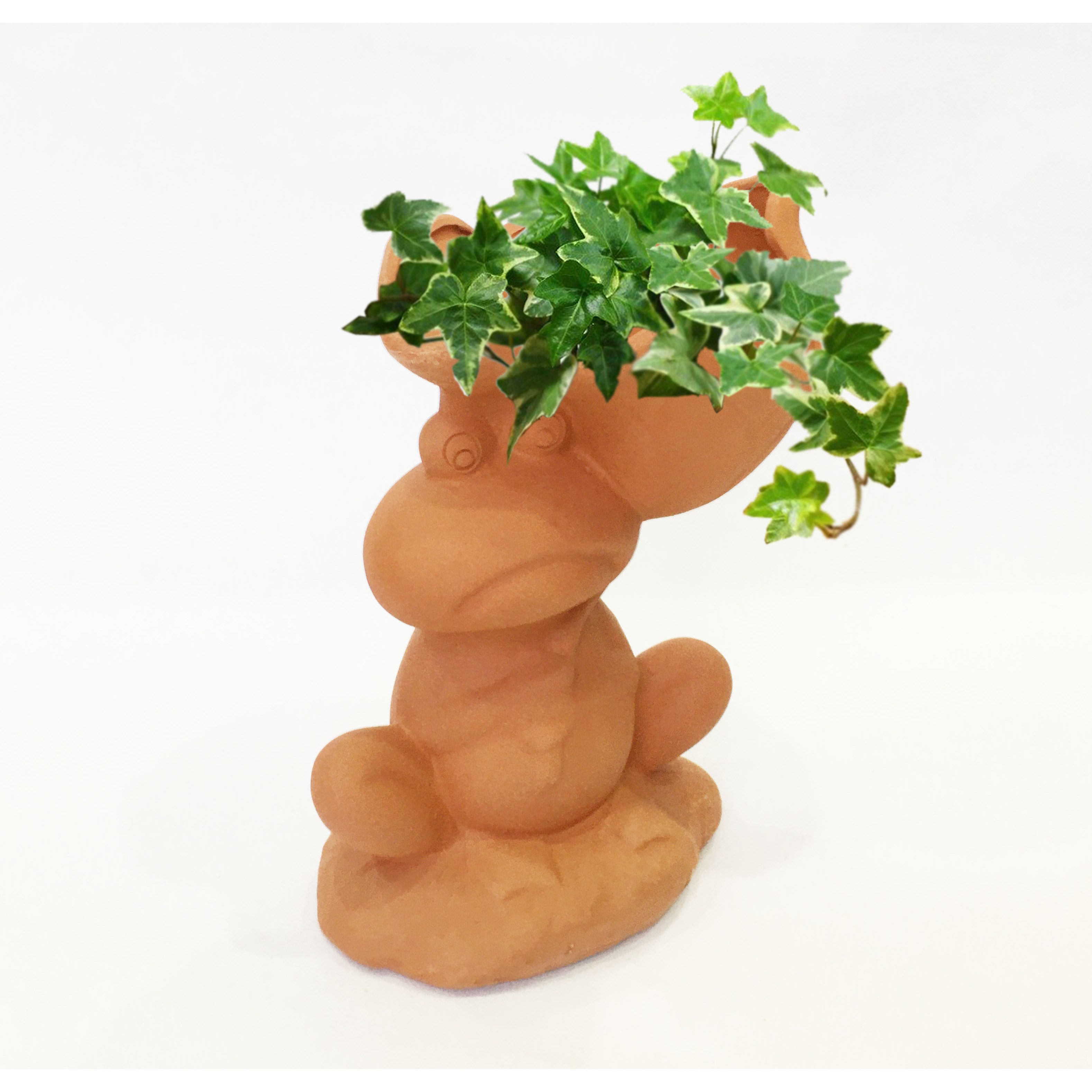 Chậu đất nung Ếch lá sen, có lỗ, xinh xắn, vintage làm chậu trồng bonsai, cây cảnh, sen đá