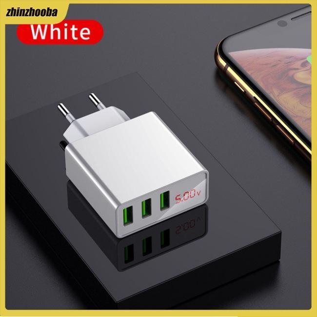 Fs Củ Sạc Nhanh 3 Cổng USB 3A Màn Hình LED Cho iPhone Samsung Xiaomi LG