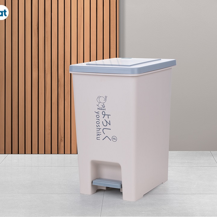Thùng rác đạp chân 15L có nắp đóng chậm cao cấp