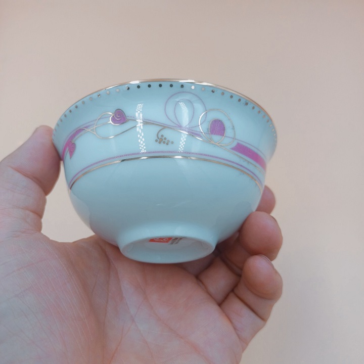 Chén Tương ,Bát Mắm hoa đỏ viền vàng sứ Long Phương Cao Cấp