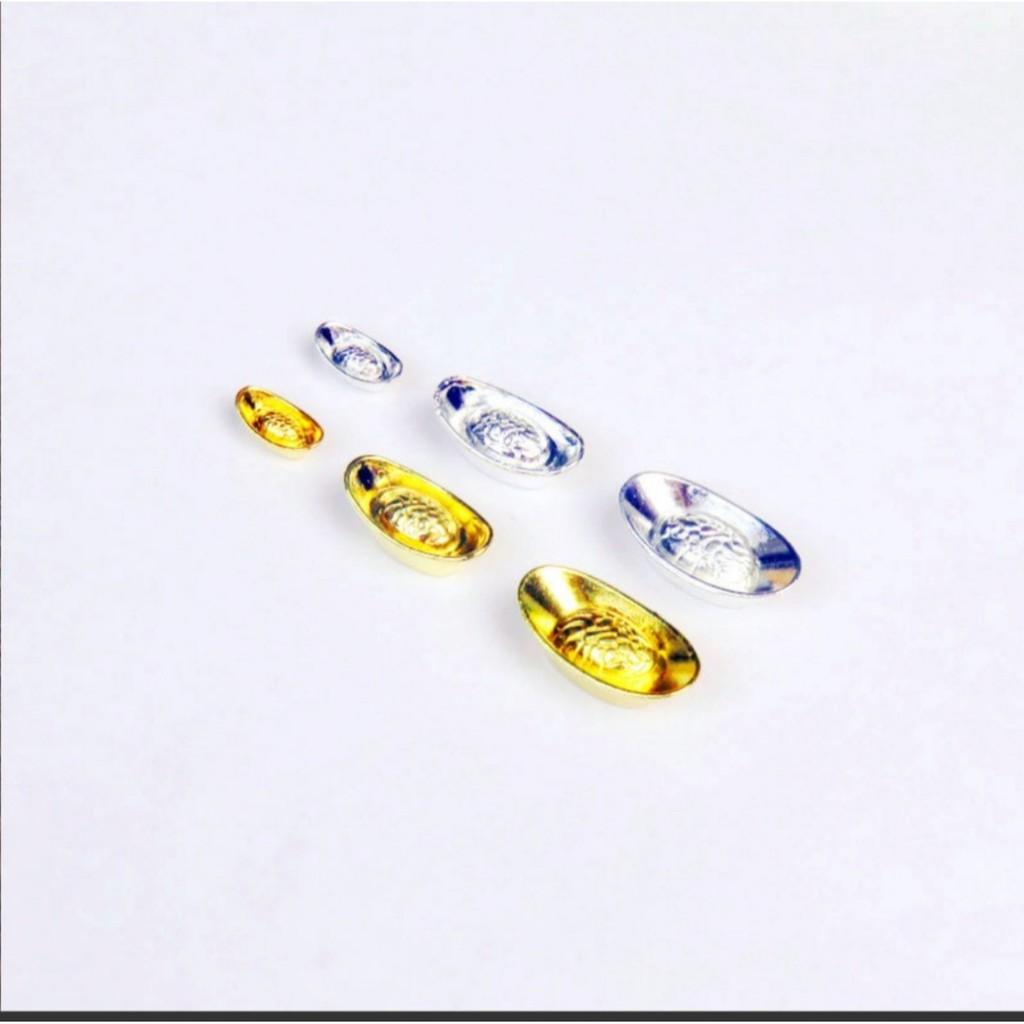 Thỏi vàng Thần Tài đồng mạ vàng tài lộc giàu có 1,7*0,8cm phong thủy chiêu tài