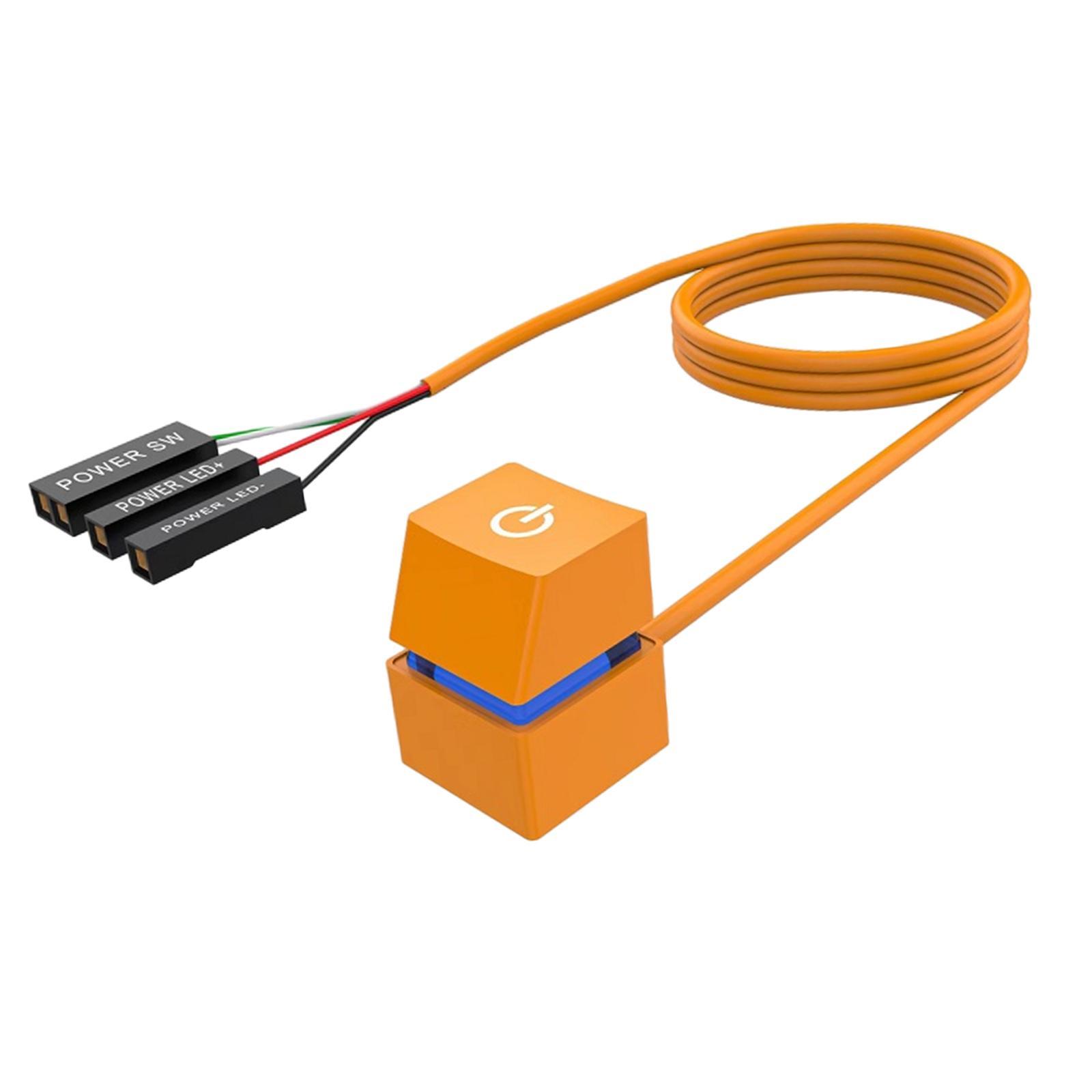 Desktop Computer Power Switch Colorful Light Effect External Start Power on/Off Button