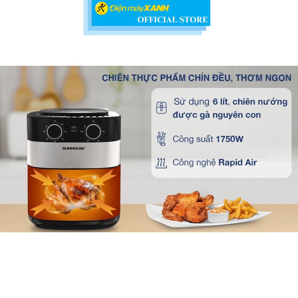 Nồi chiên không dầu Sunhouse SHD4026 6 lít - Hàng Chính Hãng