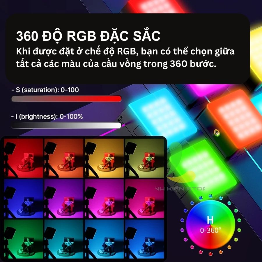 Hình ảnh Đèn hỗ trợ quay phim chụp ảnh ULANZI VL49 RGB PRO - Đèn Led đổi màu RGB Tích Hợp pin sạc 2500mAh - Hàng nhập khẩu