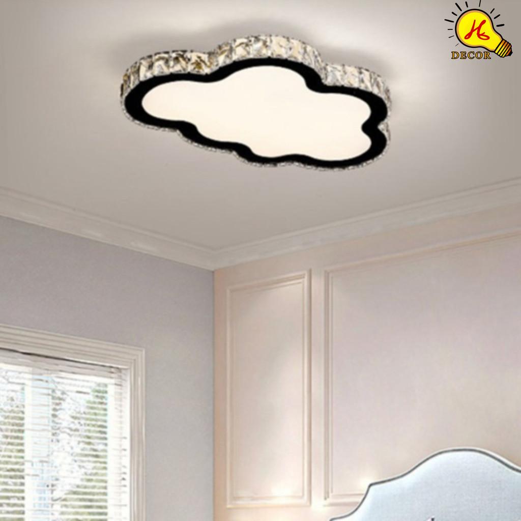 Đèn ốp trần pha lê phòng khách, phòng ngủ HQ - mã PLM0541 - thiết kế tinh tế, ánh sáng 3 màu, tiết kiệm điện HQ DECOR (HÀNG NHẬP KHẨU)