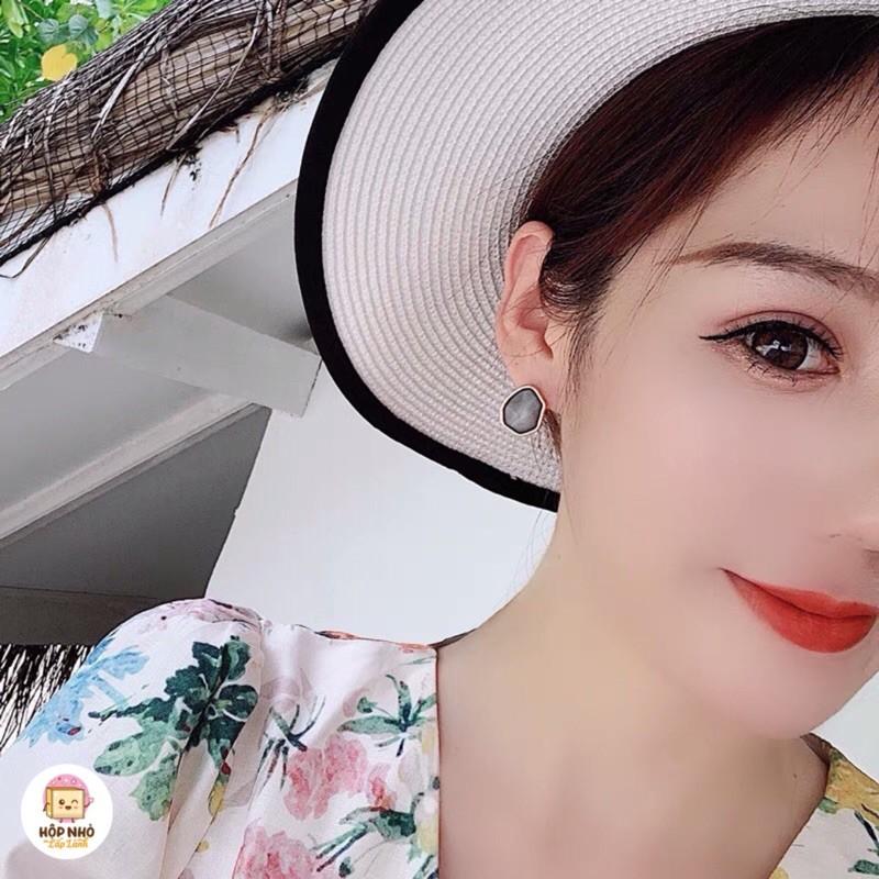 Bông tai nữ đá bạc s925