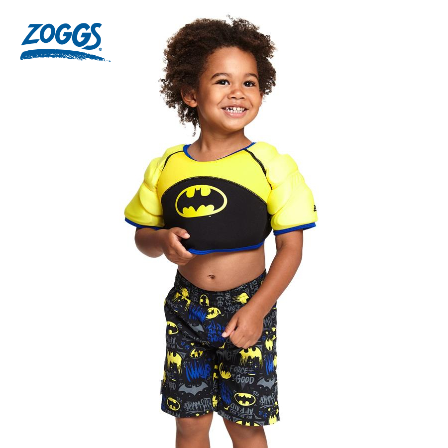 Áo phao bé trai Zoggs Batman Water Wings Vest - Black/Yellow - 802318120