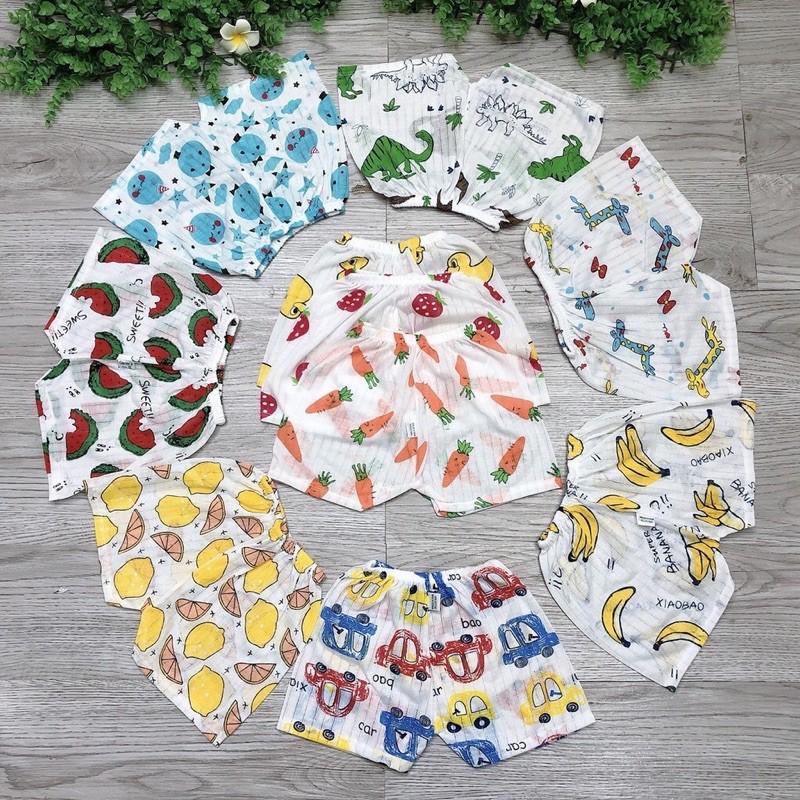 Quần đùi chục cotton giấy cho bé cực đẹp cực mát (bán lẻ