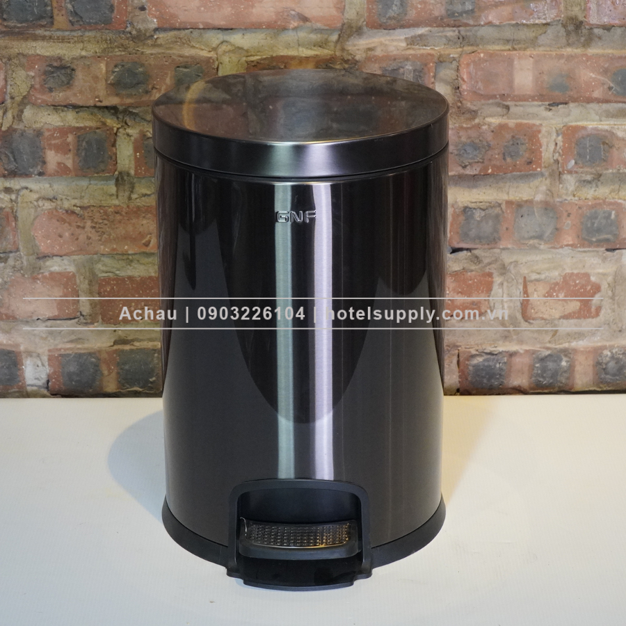 THÙNG RÁC TRÒN INOX GNF ĐẠP CHÂN, NẮP MỞ ÊM, DUNG TÍCH 5L, 8L, 12L, 30L, NHIỀU MÀU