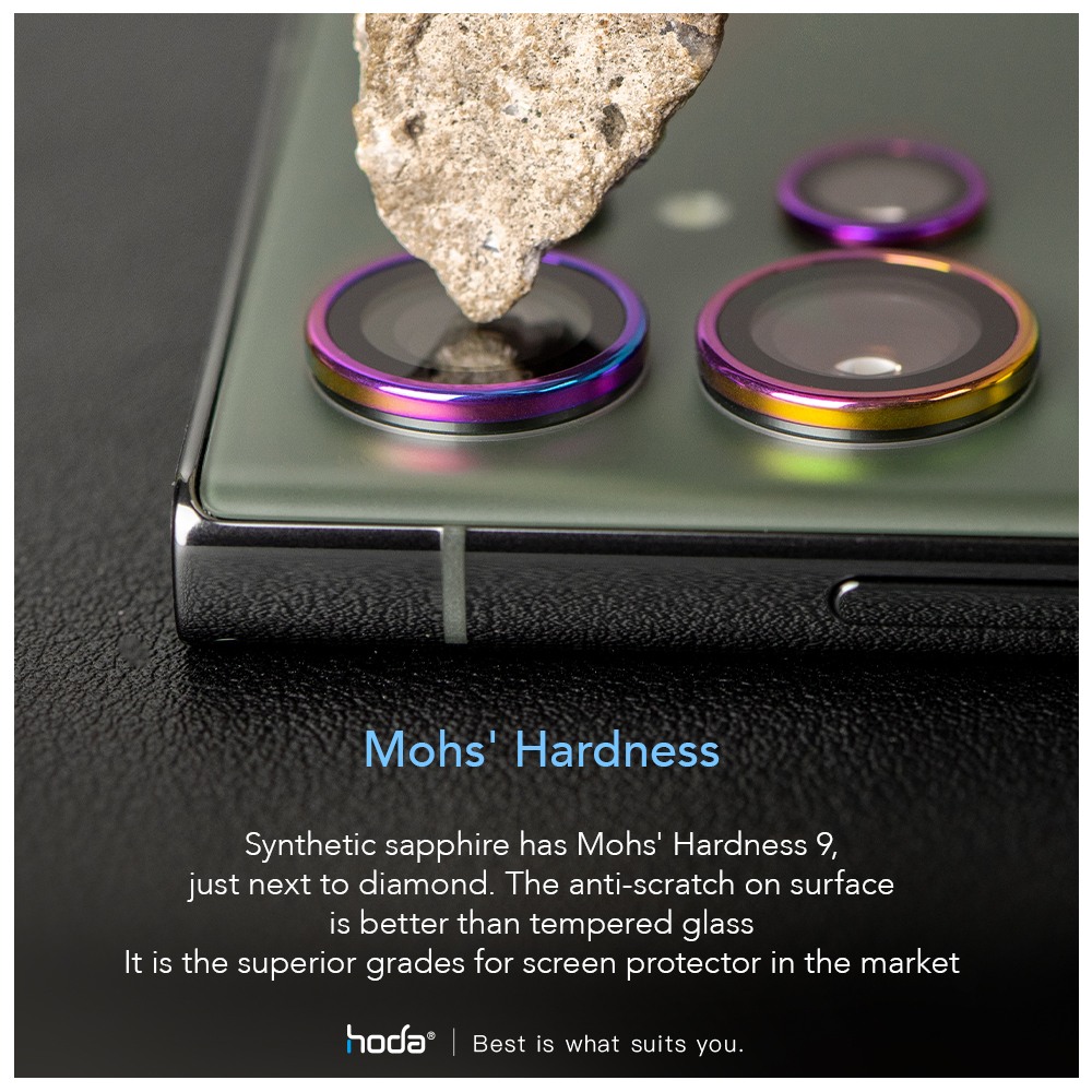 Dán cường lực Camera HODA Sapphire cho Samsung Galaxy S23 Ultra (5 vòng) - Hàng nhập khẩu
