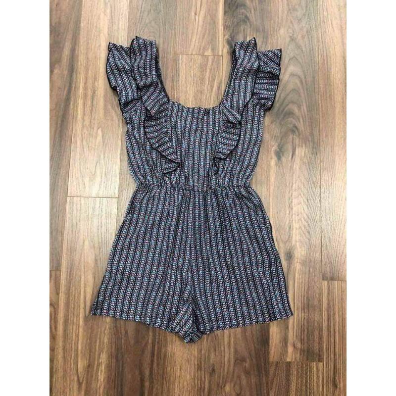 Jumpsuit Timming sọc màu