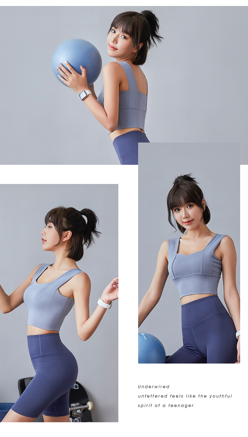 Áo bra tập gym có mút đệm, co giãn tốt, ôm dáng tôn ngực, 2 dây To Bản