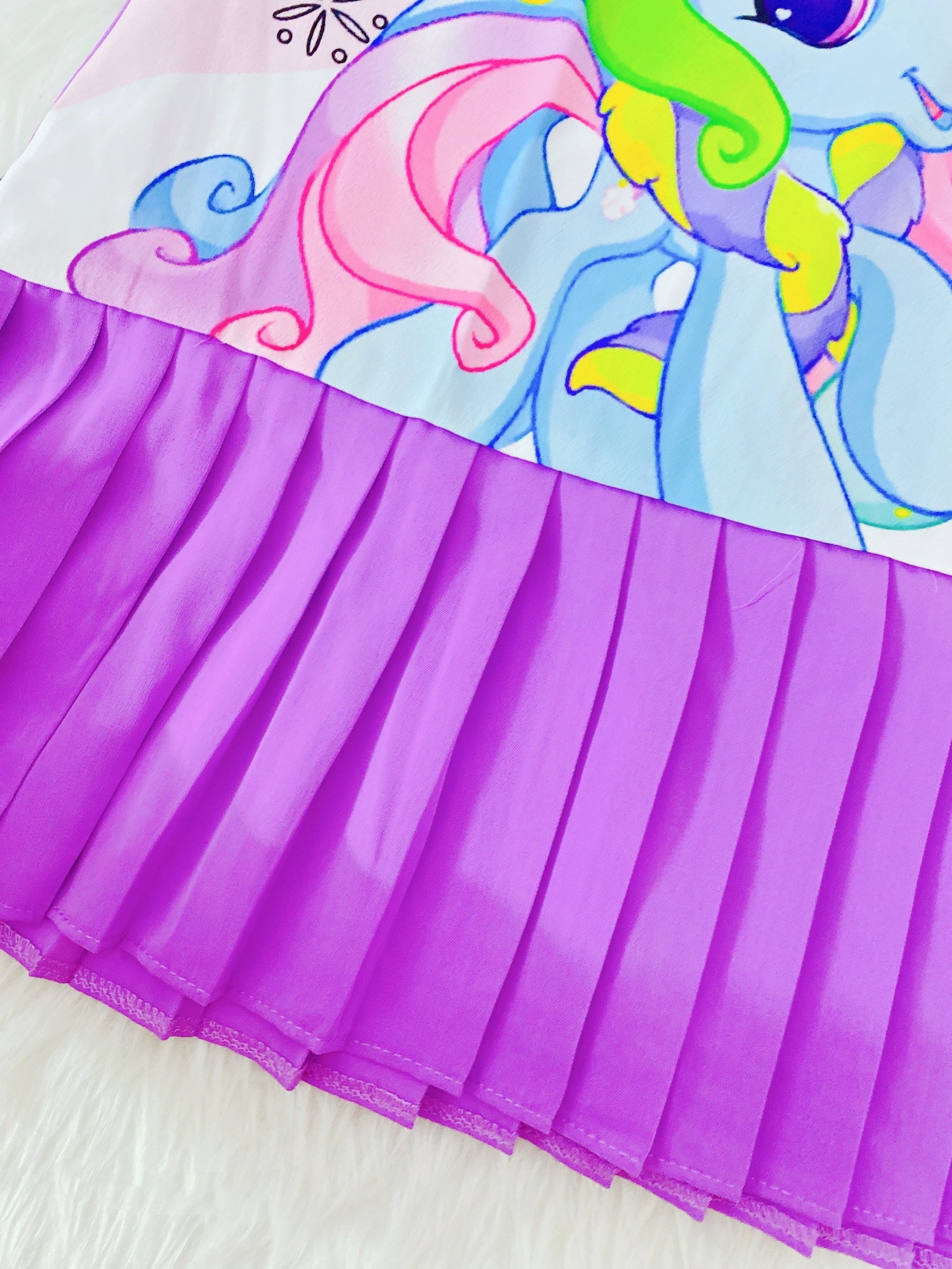 Đầm Bé Gái Size 8-24Kg, 9 Tháng Đến 6,5 Tuổi Công Chúa Ngựa Pony Tím ALADO
