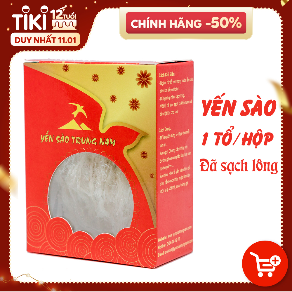 Tổ Yến Sào Tinh Chế (8g/Hộp) (Tổ Yến làm sạch/Tổ Yến Sạch chế biến từ Tổ Yến Thô /Tổ Yến còn lông) Yến Sào Trung Nam