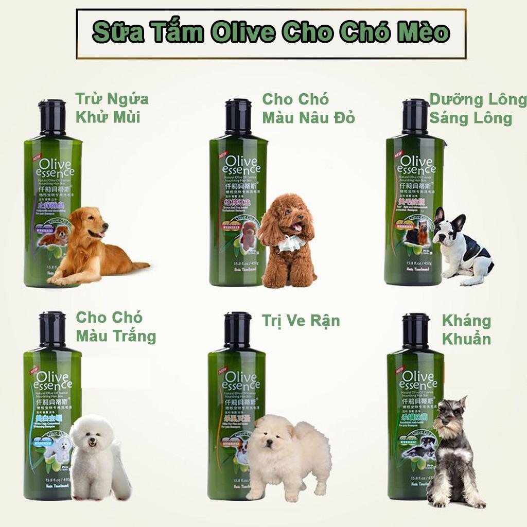 Sữa Tắm Olive Essence tinh dầu oliu 450ml Cho Chó Mèo