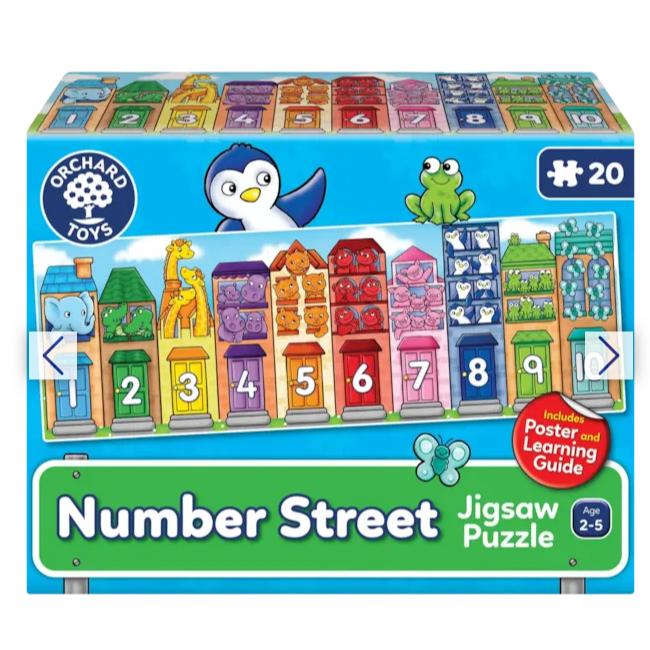 Bộ xếp hinh Number Street Jigsaw Puzzle - Orchard Toys giúp trẻ phát triển kỹ năng đếm số, quan sát