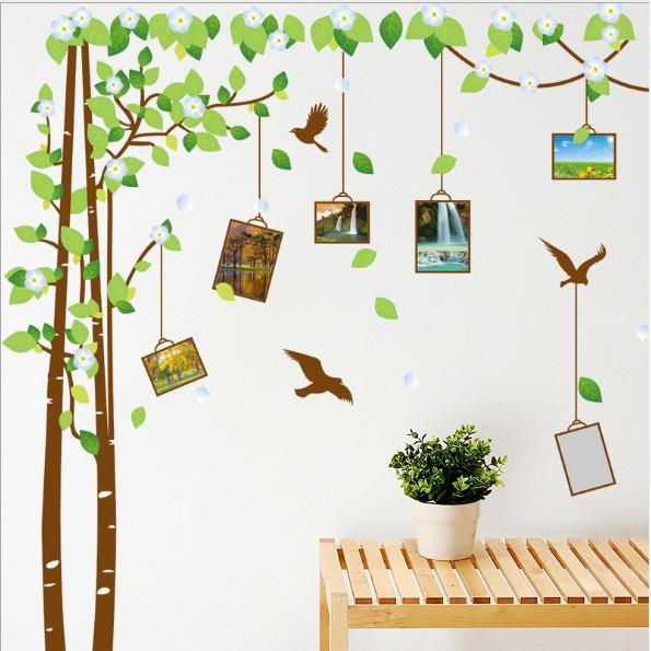 Decal trang trí tường - Cây PHOTO hoa lá 02