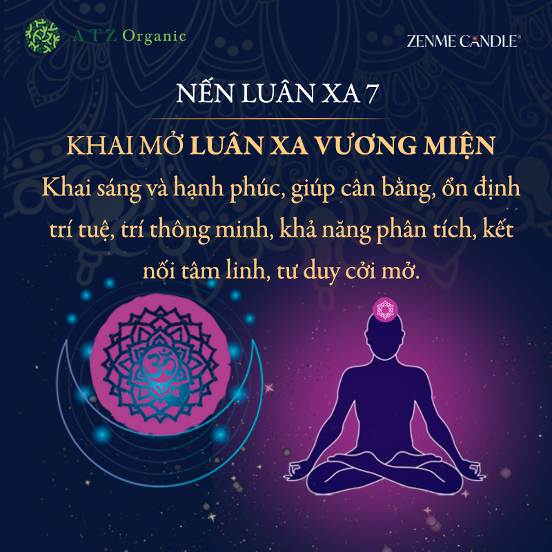 Nến Thơm - ZENME - Luân Xa 7 - Mang Đến Sự Khai Sáng, Tạo Sự Kết Nối Thiêng Liêng Ở Không Gian Tầng Sâu Trong Suy Nghĩ