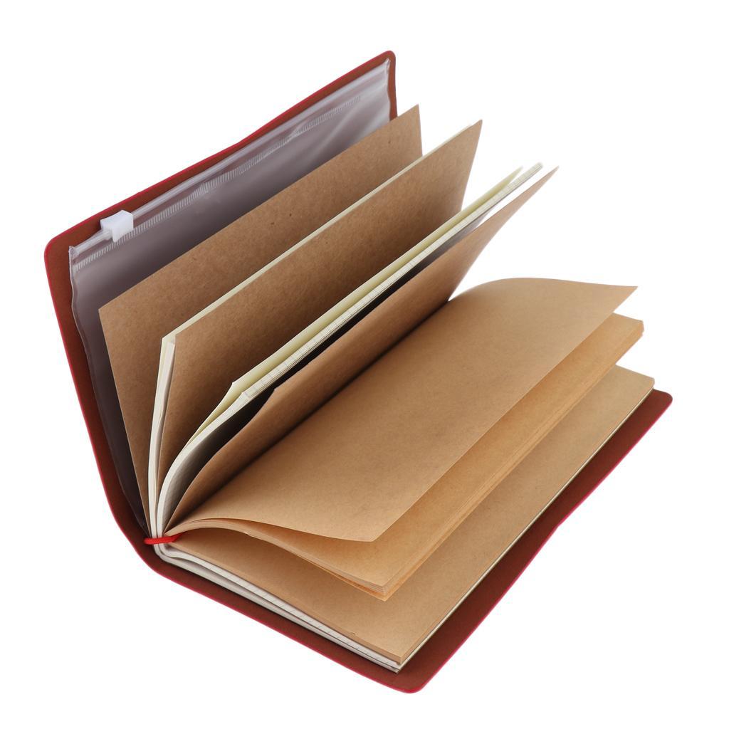 A6 Portable Travel Diary Notebook Journal Leather Handbook