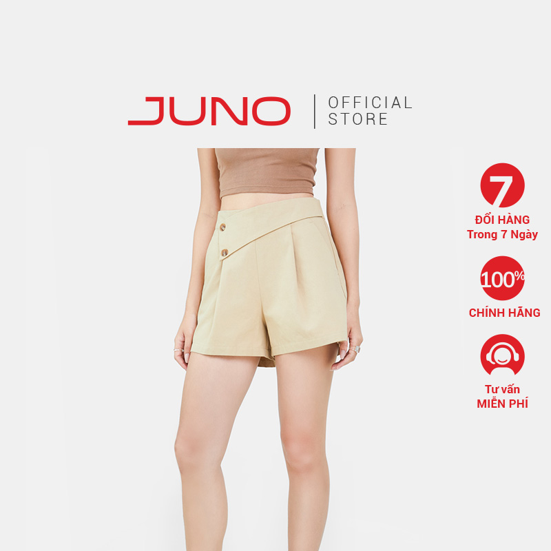 Quần Short Nữ Thời Trang JUNO Form A Vạt Gắn Nút JNQSH015