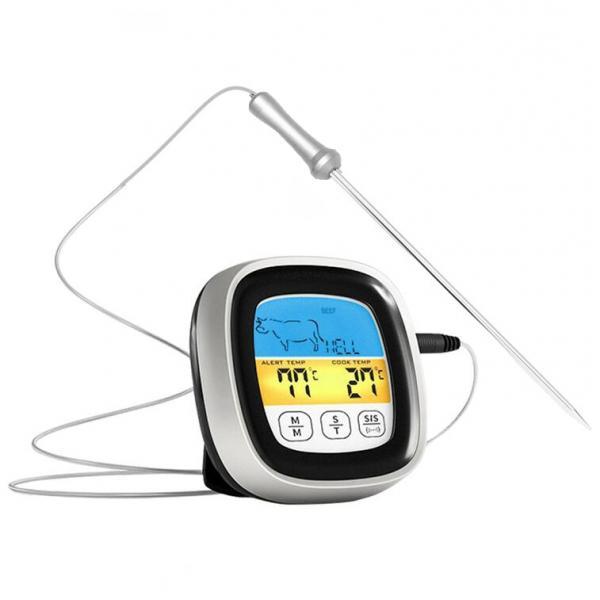 Digital Meat Thermometer LCD Display with Backlight for BBQ Cooking Accs Black
