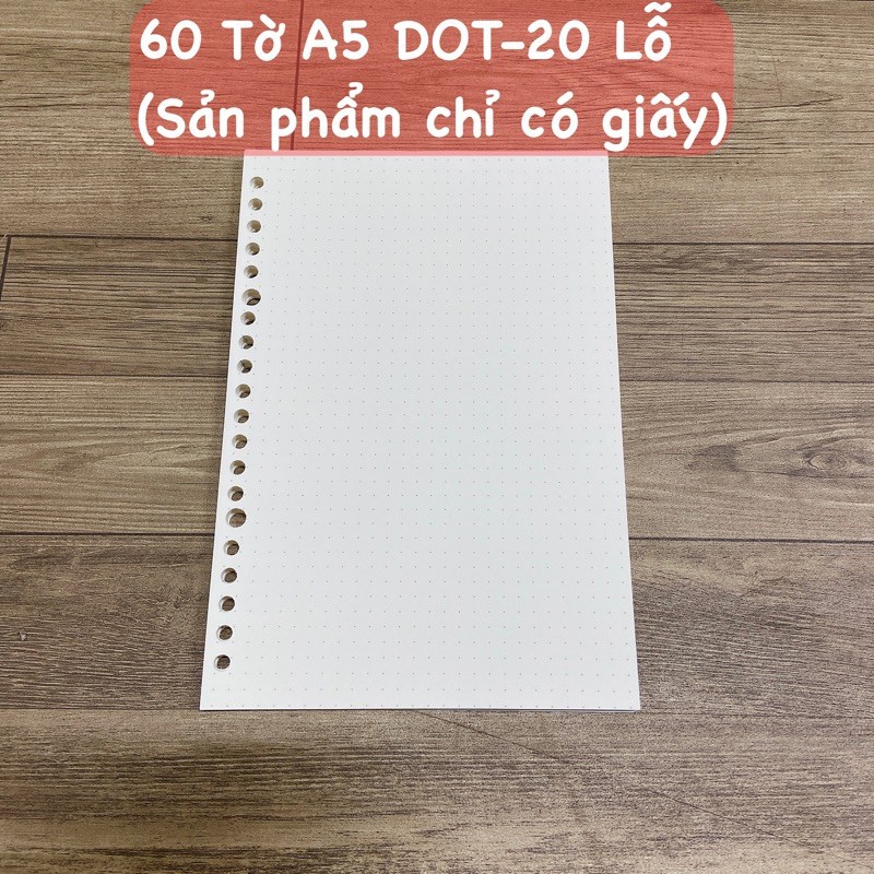 Ruột sổ giấy refill 20 26 30 lỗ A5 B5 A4 sổ planner bullet journal học sinh Lalunavn - B103