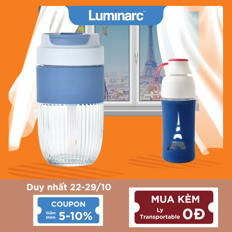 Ly Thuỷ Tinh Có Nắp Luminarc Blue 500ml - LUBIV2209