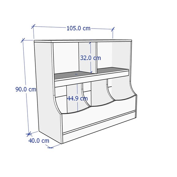 MELIA, Kệ lưu trữ đồ dùng cho trẻ SHE_083, 105x40x90cm