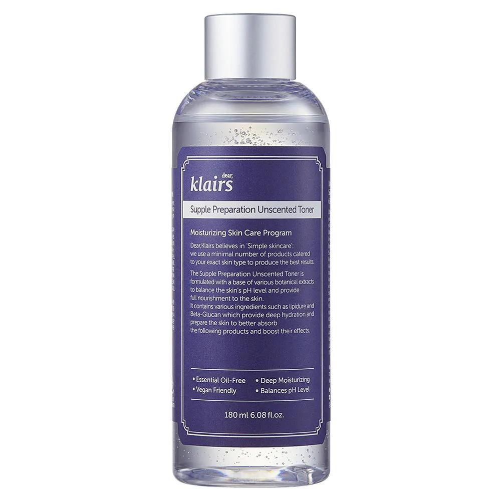 Nước Hoa Hồng Dear Klairs Supple Preparation Unscented Toner 180ml