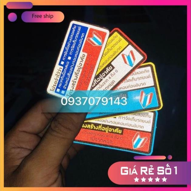 Sticker tem thông số thái 1 cái 15k bảo hành màu sắc vĩnh viễn