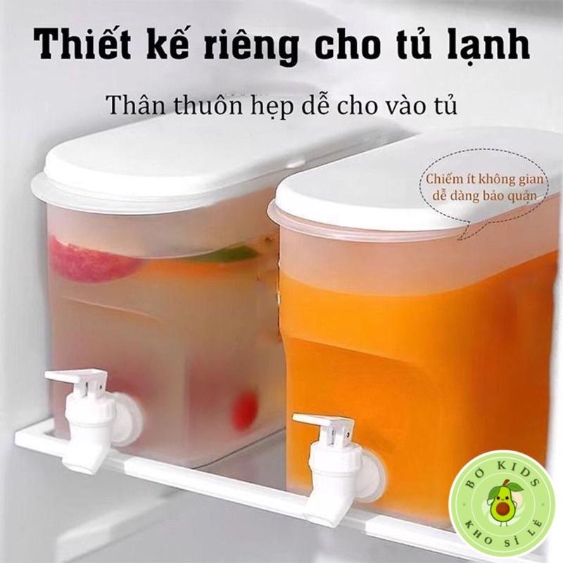 Bình đựng nước có vòi 3,5L Việt Nhật , Bình đựng nước trà, nước trái cây để trong tủ lạnh tiện lợi