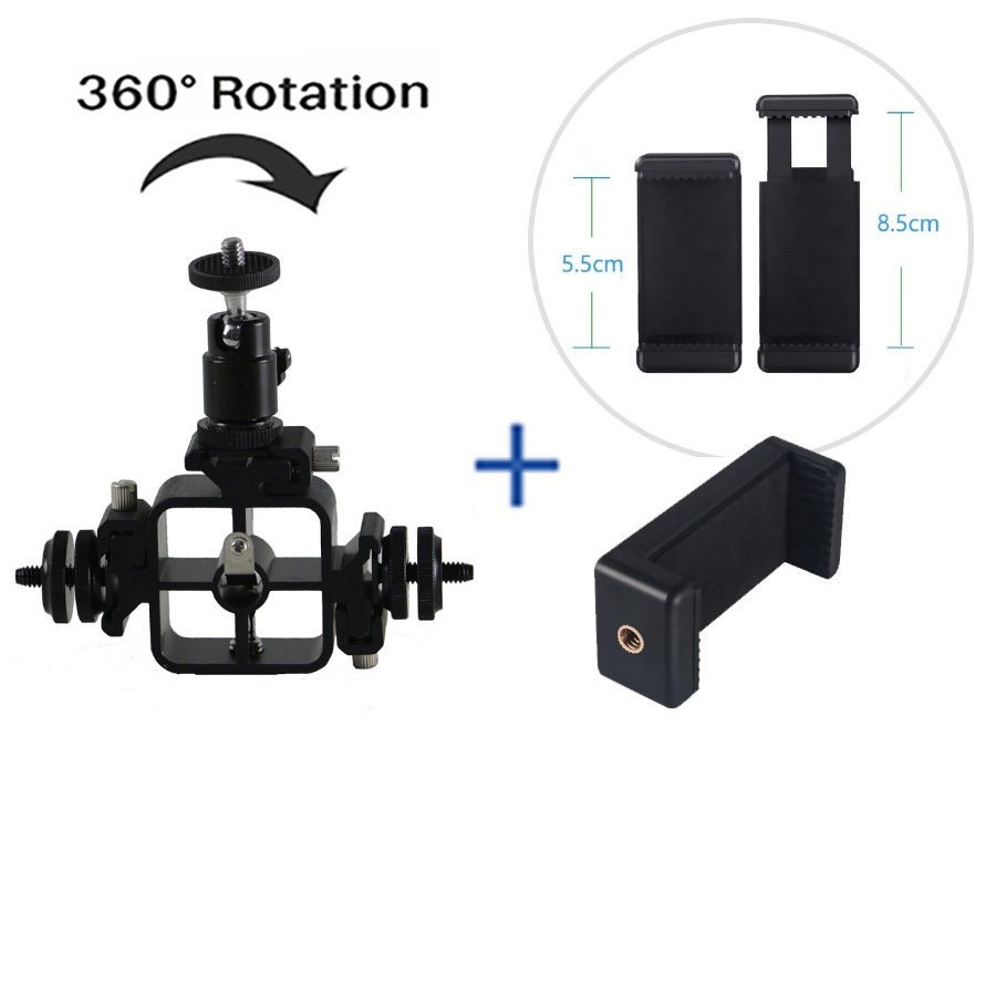 Trọn bộ tripod giá đỡ 3 chân kèm phụ kiện kẹp điện thoại hỗ trợ livestream 3 máy cùng lúc