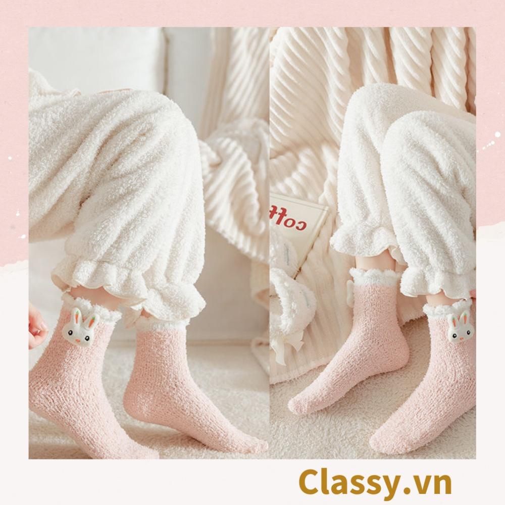 Classy Tất bông cổ cao, vớ bông cổ cao siêu giữ ấm, họa tiết ngộ nghĩnh G1428