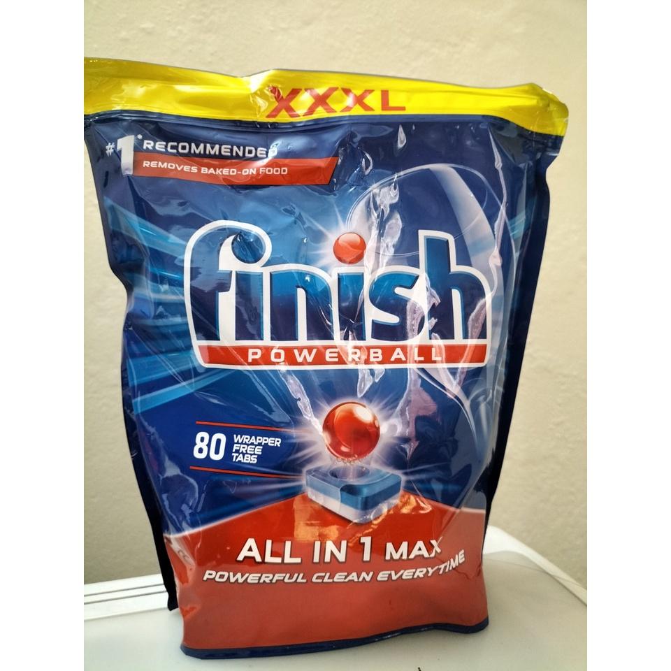 Viên rửa Bát - Ly Finish All in one max 80 viên Finish Diệt Khuẩn - Đức + Tặng viên Finish Nhật