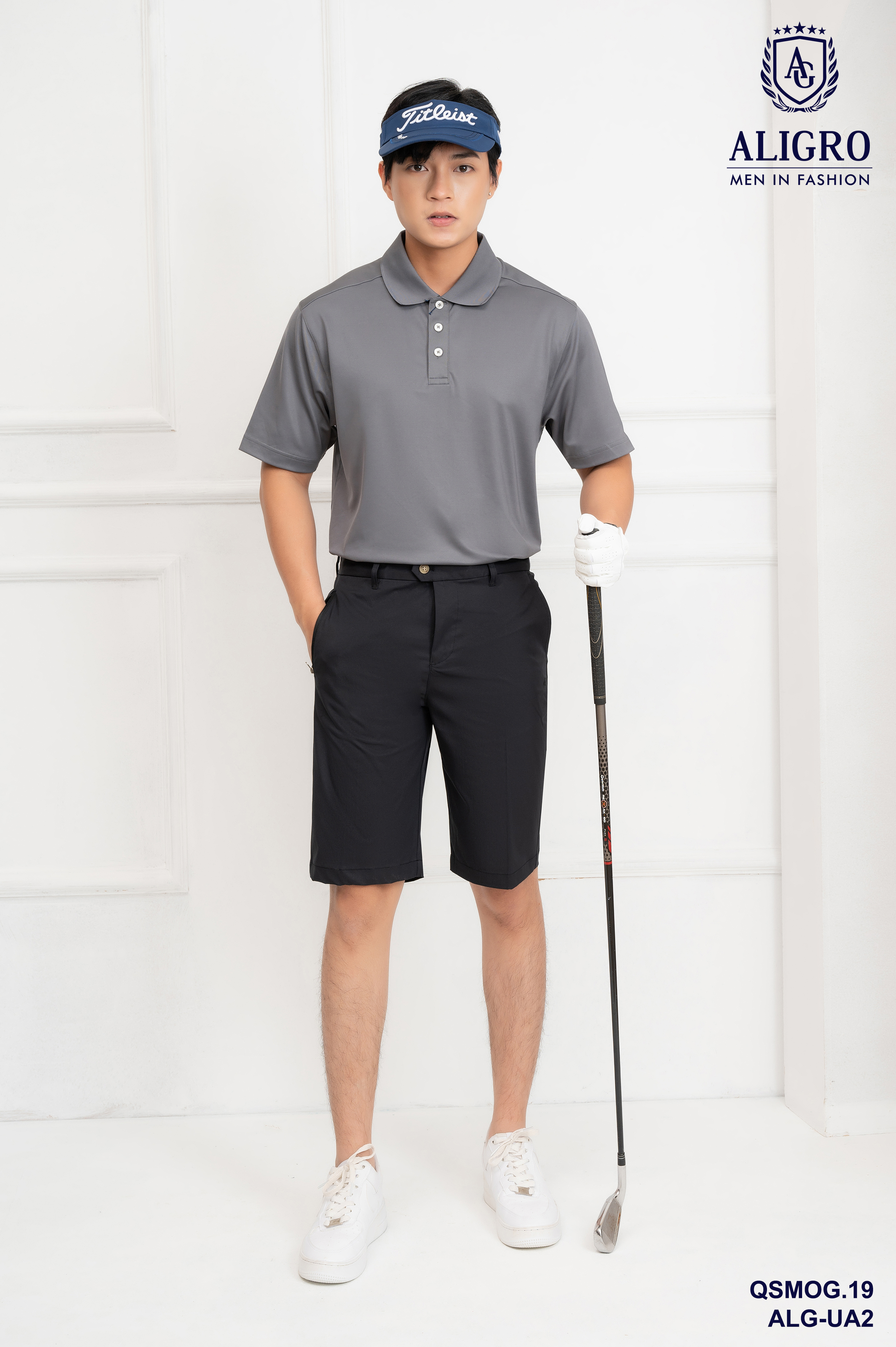 Quần short golf nam ALIGRO nhiều màu, chất vải co giãn chống nhăn cực tốt, thoáng khí, thấm hút tốt QSMOG.19