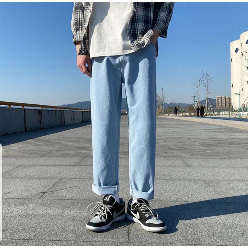 Quần jeans basic xanh nhạt - ẢNH THẬT