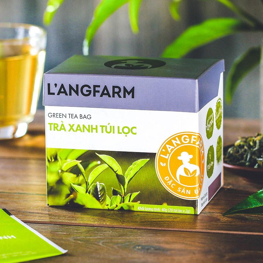 Trà xanh túi lọc L'angfarm, 20 tép, hộp