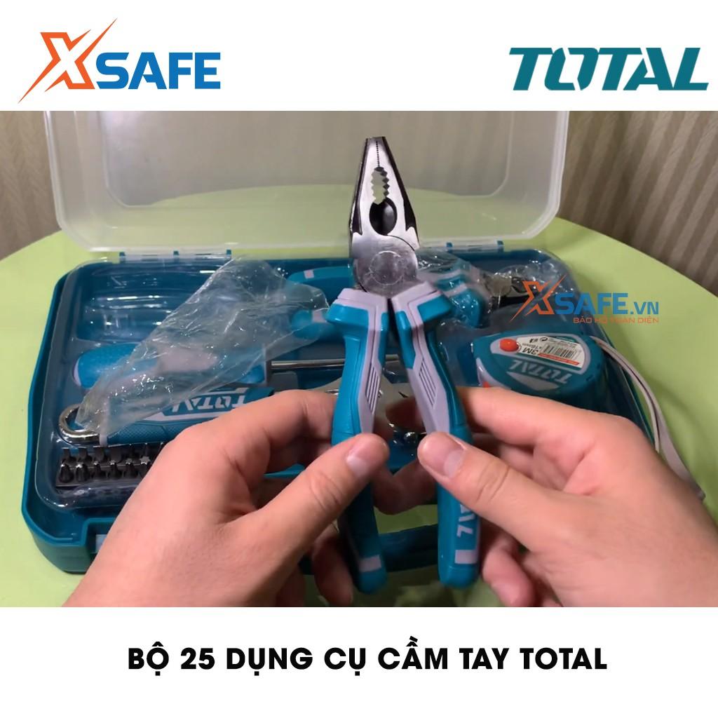 Bộ 25 công cụ dụng cụ cầm tay TOTAL THKTHP90256 phù hợp cho kỹ thuật, công trình, dân dụng