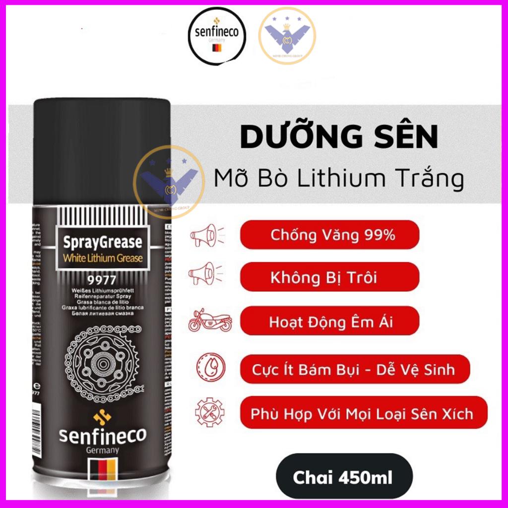 Chai Dưỡng sên SENFINECO 9977 450ml Chống Văng - Made in Germany - Cao Cấp