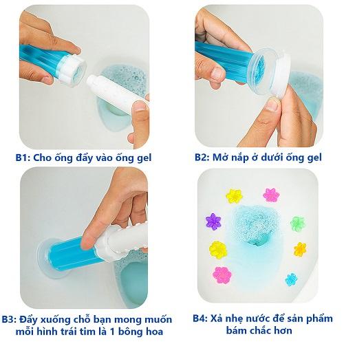 Gel Thơm Khử Mùi Bồn Cầu Diệt khuẩn Khử Trùng Hình Bông Hoa