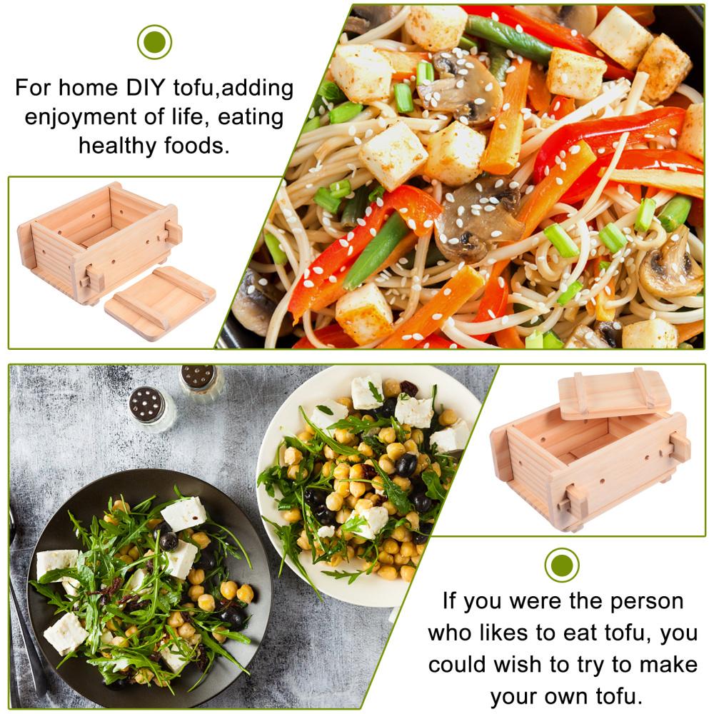 1 Bộ Gỗ Đậu Phụ Khuôn Mẫu Bếp Tự Chế Tương Sữa Đông Dụng Cụ Làm Đậu Phụ Khuôn
