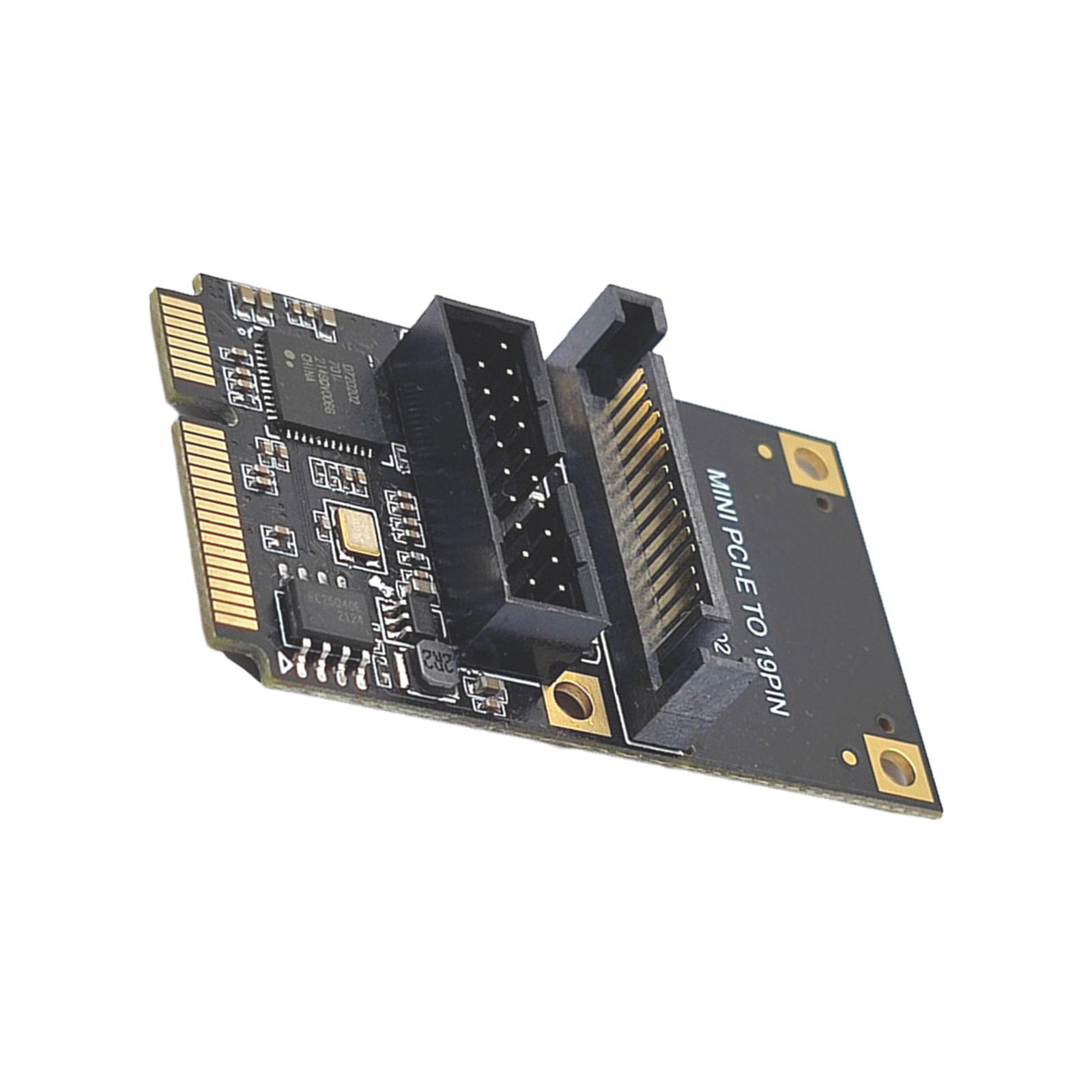 Mini PCIe to USB3.2 Gen1 19Pin Expansion Card, Professional, E to 19Pin USB3.2 Adapter Riser Board for Windows XP 7 8 10 11