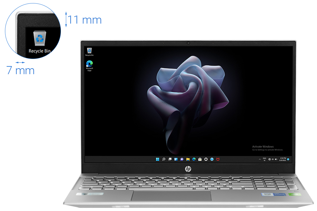 Máy Tính Xách Tay Laptop HP Pavilion 15-eg2036TX Vỏ Nhôm Bạc - Hàng Chính Hãng