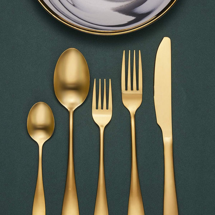 Bộ Set Dao Muỗng Nĩa Cao Cấp FLATWARE LUXURY GOLDEN (20PCS BOX) - Home and Garden