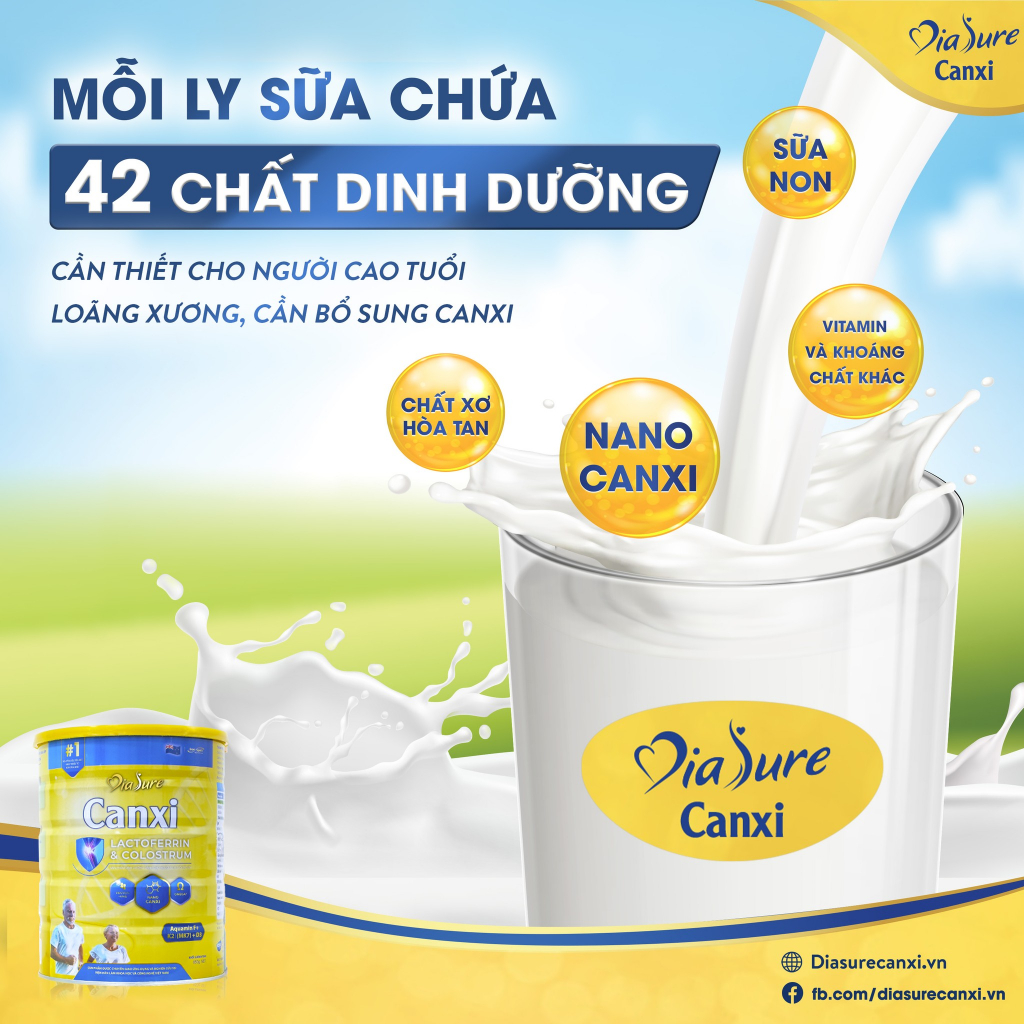 Sữa Non Diasure 850G (NEW) bổ sung thêm Nano Canxi, Omega3, (Mua 5 tặng 3 hộp 450G)-Sữa dành cho người tiểu đường