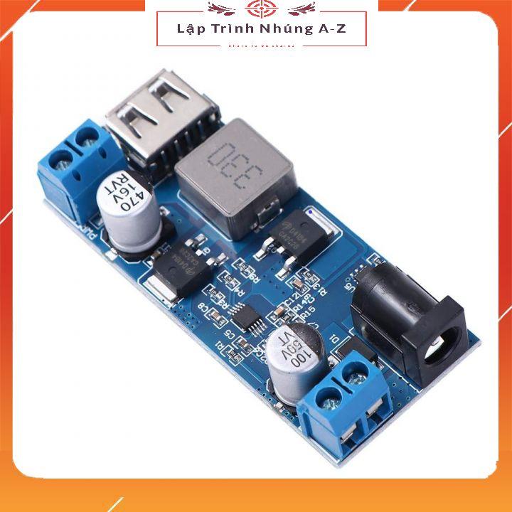 [Lập Trình Nhúng A-Z][G20] Module Hạ Áp LM2596S Từ 24V / 12V Xuống 5V 5A Cổng USB