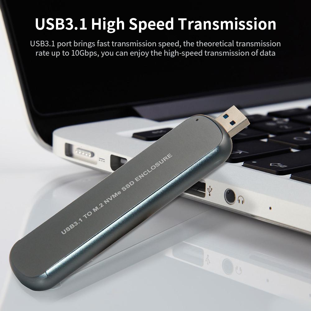 Vỏ ổ cứng di động USB3.1 đến M.2 NVMe bằng hợp kim nhôm