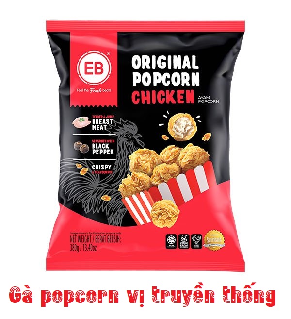 GÀ POPCORN VỊ TRUYỀN THỐNG 380GR EB MALAYSIA