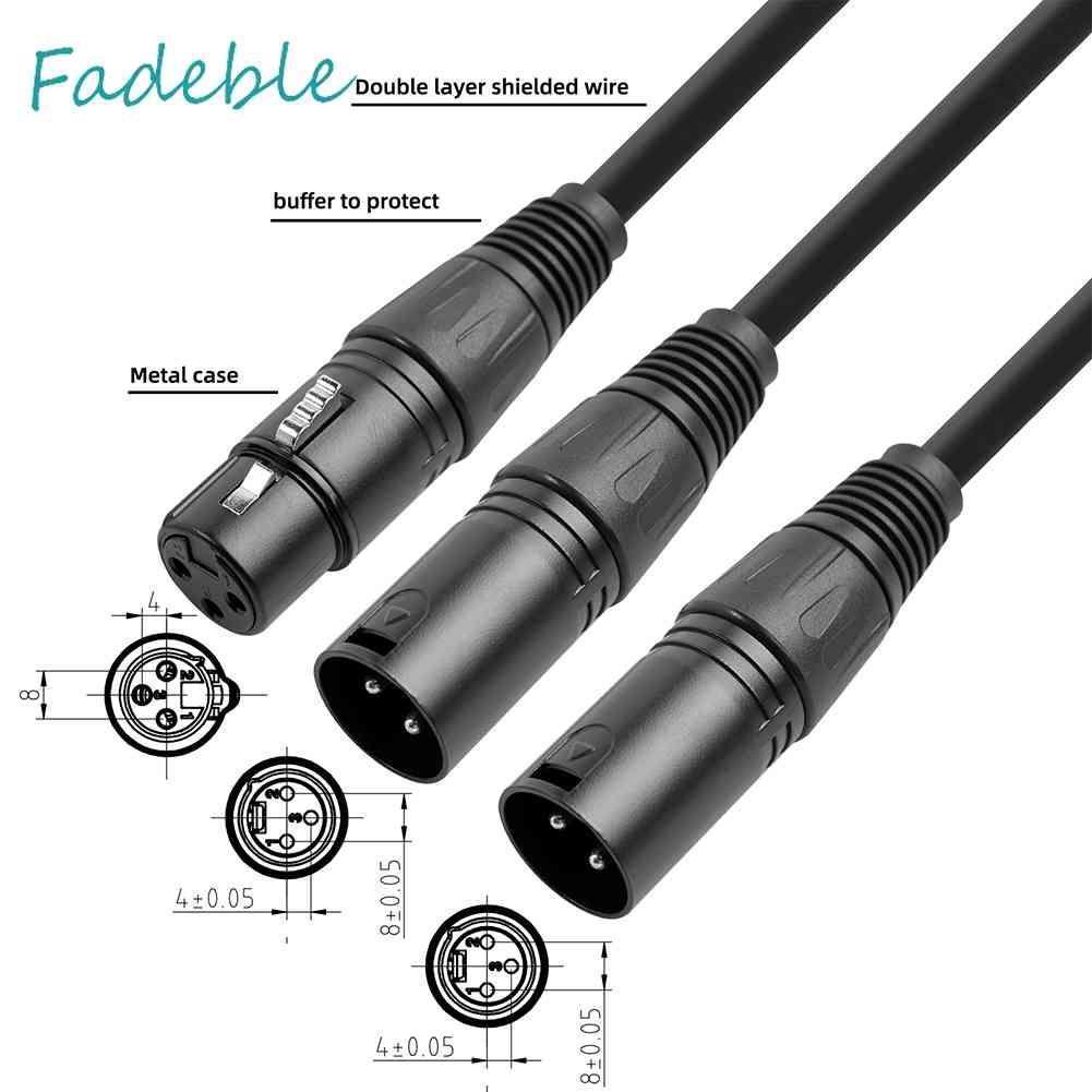 Cáp Chia 3 Pin XLR Sang XLR KéP HìNh Chữ Y 50cm - MàU Đen